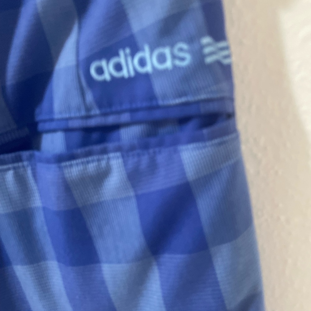 ADIDAS Mens Bermuda Blue Check Logo Size 38 Golf shorts NWOT - Picture 4 of 6